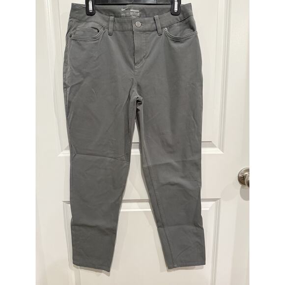Nike Dri-FIT Pants Womens 8 M Gray Slim Fit Stretch Golf Trousers Lightweight - Picture 1 of 8